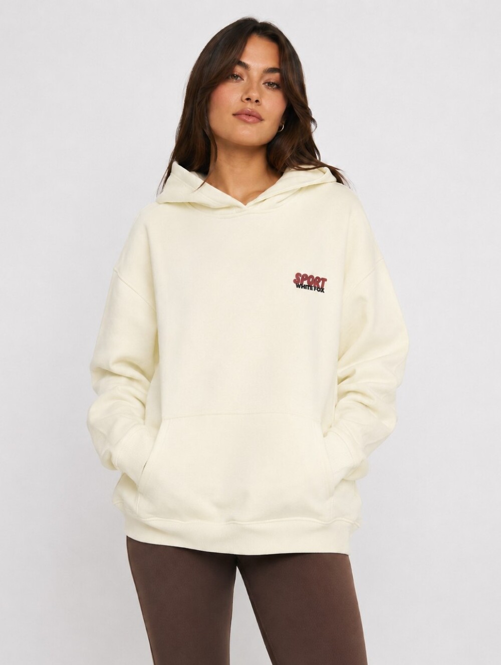 White Fox Club 14 Peyton Oversized Hoodie Lemon M/L NWT Puff Print - Picture 2 of 11